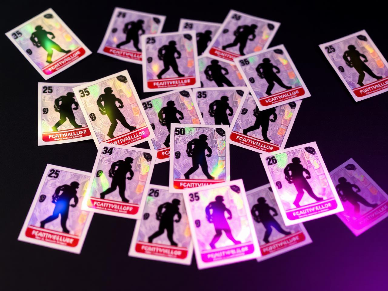 Figurinhas brilhantes da Copa do Mundo espalhadas